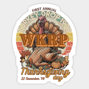 WKRP Turkey Drop 1978 Thanksgiving Day Sticker